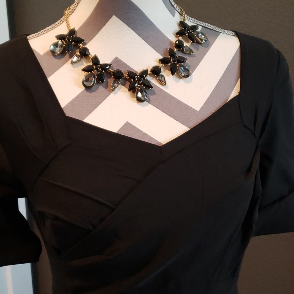 Miusol NWT Black Vintage style short sleeve dress - Picture 4 of 5